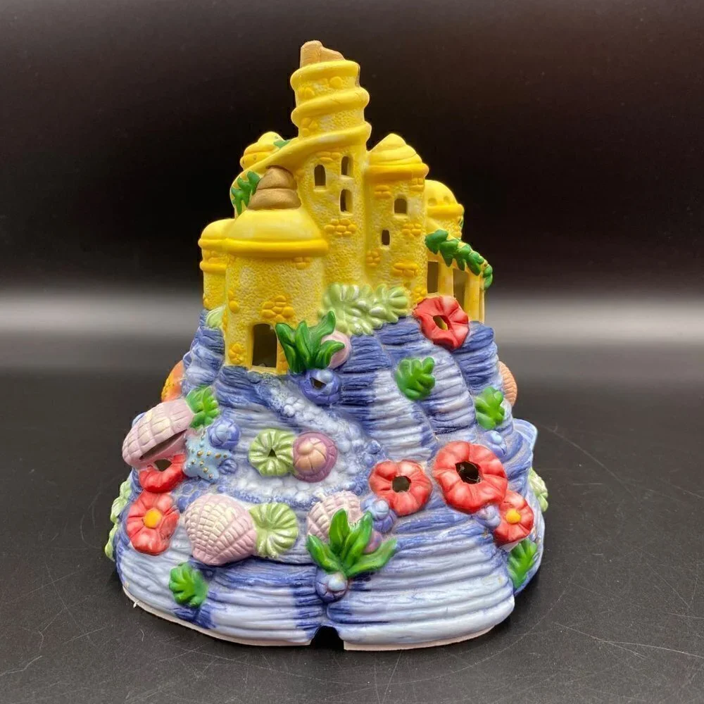 Disney Ceramic Table Night Light Lamp Mermaid Under The Sea Sandcastle City
